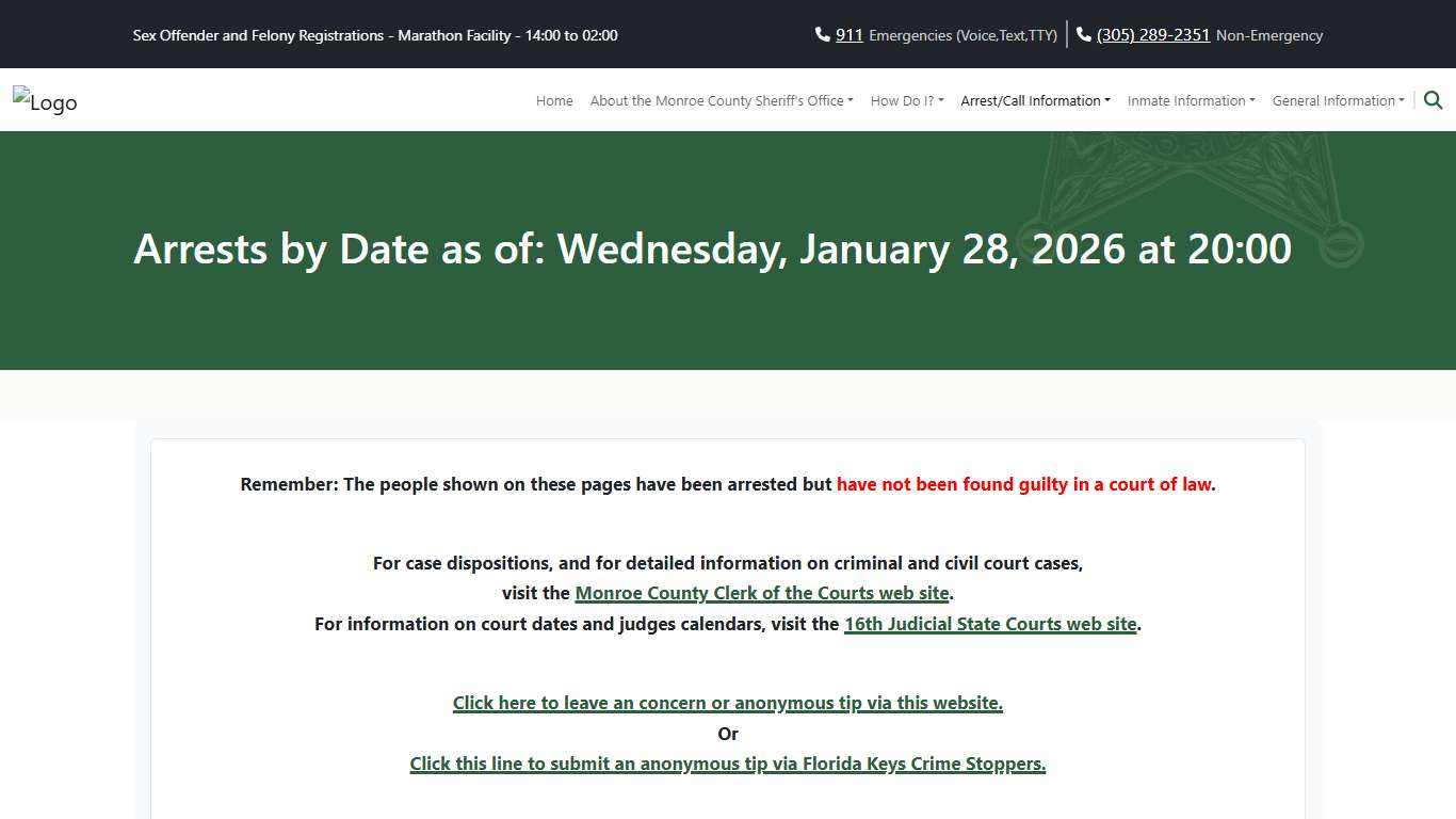 M.C.S.O - Current Arrests